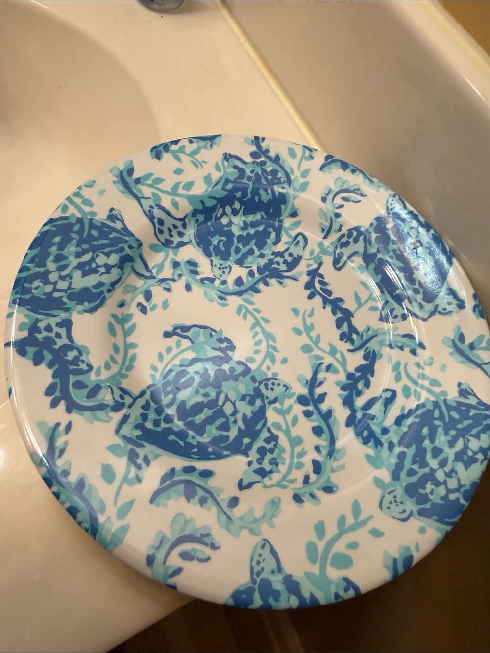 Blue Turtle Pattern Melamine Plate 4